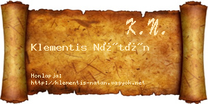 Klementis Nátán névjegykártya